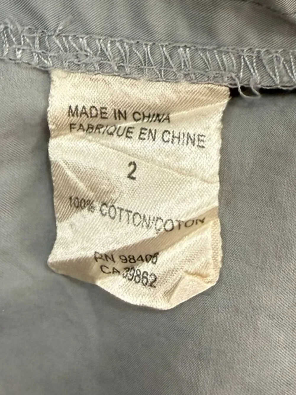 Theory Gray 100% Cotton Utility A-Line Skirt Pockets Size 2